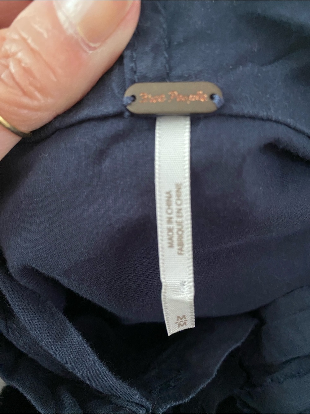 Free People Breezy Navy Hooded Button-Front Blouse - Picture 5 of 12